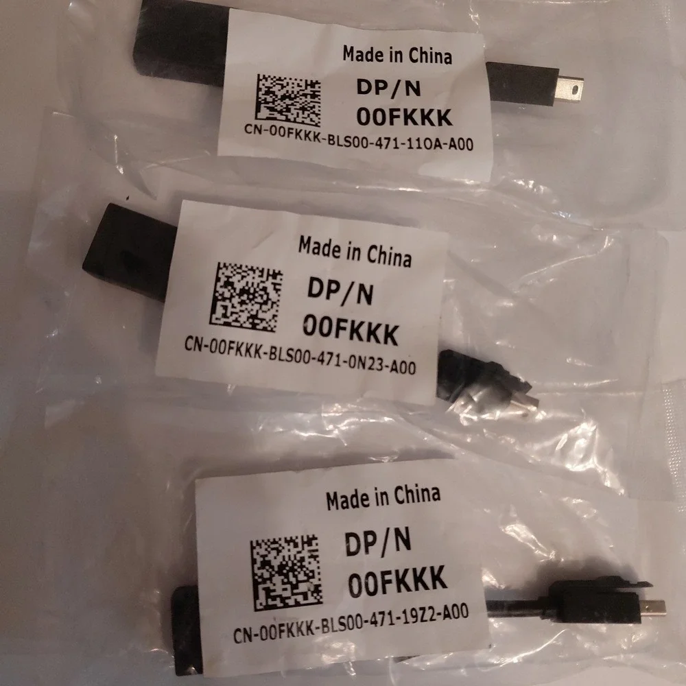 Lot Of 3 Dell Mini DisplayPort Male To DisplayPort Female Adapter DP/N 00FKKK